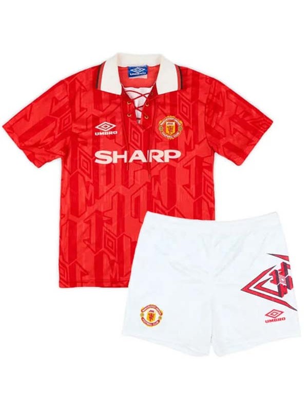 Manchester united home kids kit children retro jersey 1992-1994